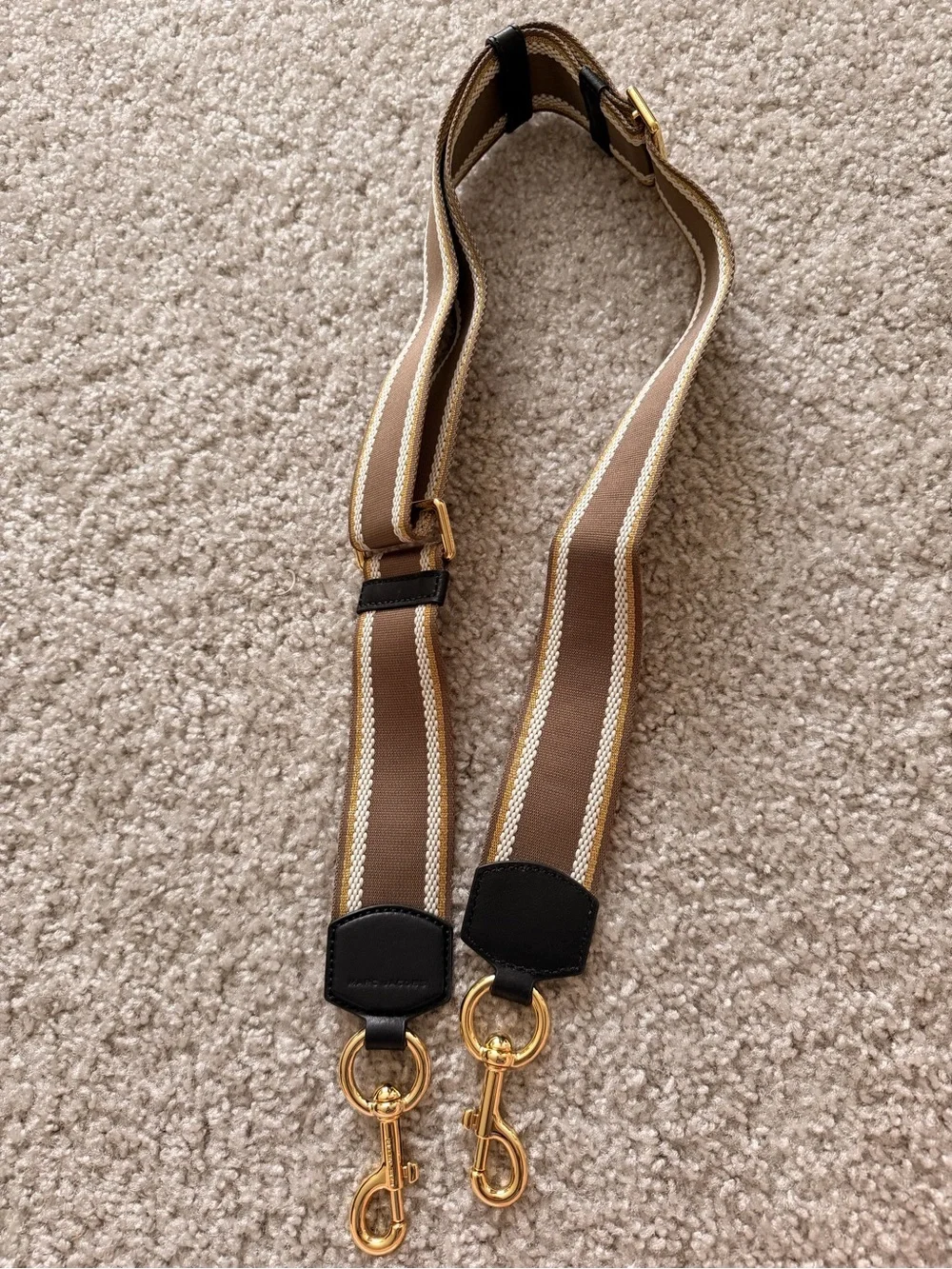 Marc Jacobs Brown & Cream Branded Adjustable Strap